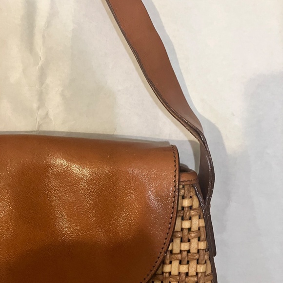 Brahmin leather and Raffia purse - Picture 2 of 8